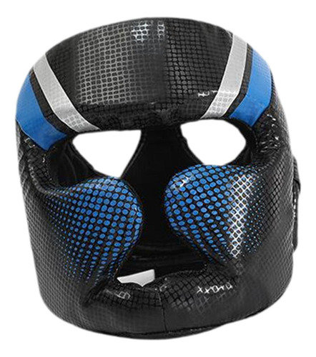Casco De Boxeo, Protección Facial Completa, Equipo Azul M