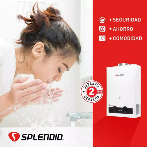 Calefon Splendid 10 Litros Gas Natural Tiro Natural