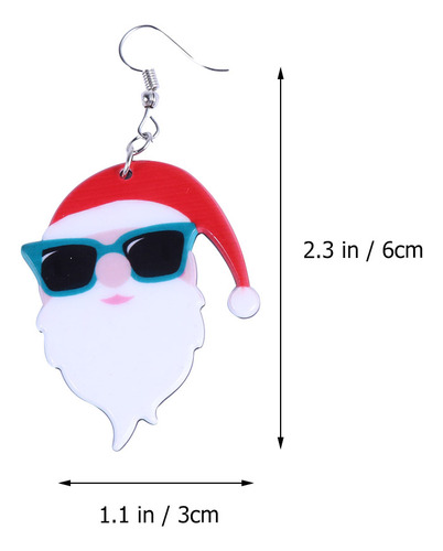 1 Par De Pendientes Navideños De Papá Noel
