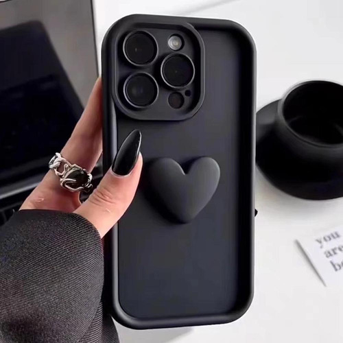 Funda De Silicona De Lujo Con Corazón 3d For iPhone New