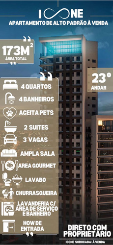 Apartamento Ícone Com 4 Dormitórios-173 M2 /23°andar