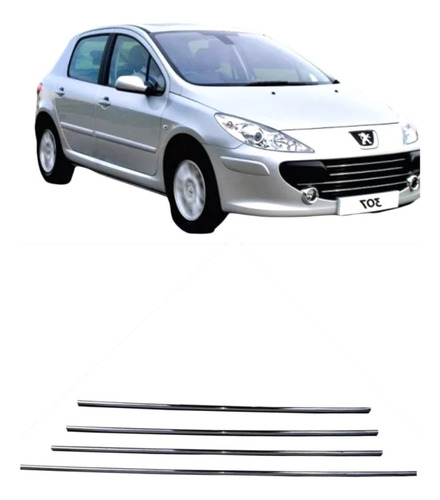Juego Viras Molduras Cromadas Parrilla Peugeot 307 Original