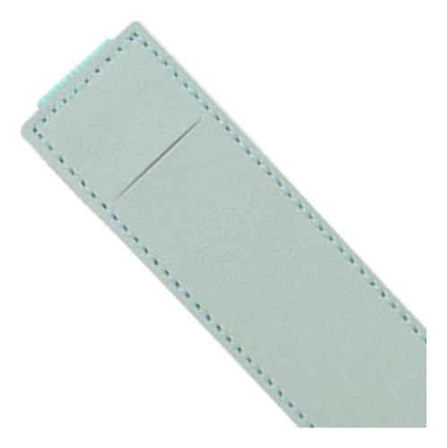 Estuche De Lápices De Cuero Pu Con Portalápices Azul Claro