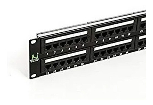 Patch Panel De 48 Puertos Nitrotel Cat6a Rack Incluye Jacks 