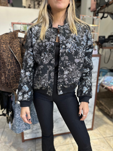 Campera De Brillos Mujer Fiestatendencia Bordada Lentejuelas