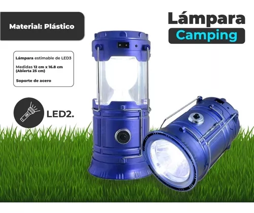 Farol Led Camping Recargable Solar Lampara Linterna 2 En 1