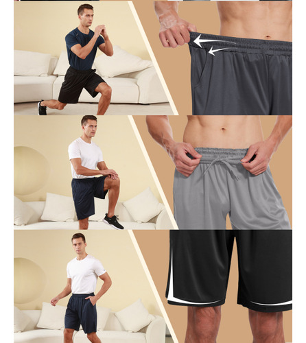 Shorts Suelto Licra Hombre Bolsa Para Celular Gimnasio Moda