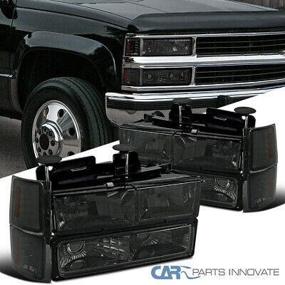 Fits 94-98 C10 C/k 1500 Tahoe Silverado Smoke Headlights Ttx