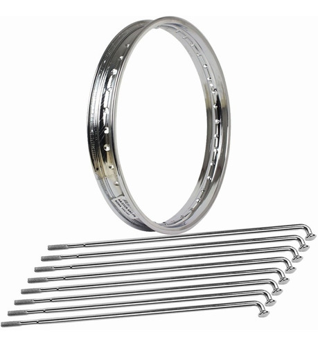 Pneu Rinaldi 90/90-18 + Aro + Raio Traseiro Cg Fan Titan