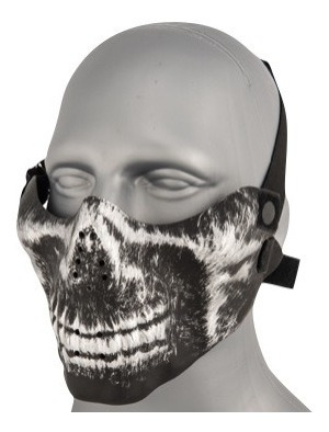 Mascara Calavera Media Cara Plateada/negra Airsoft Xchws P