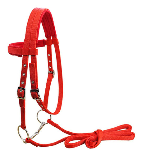 Rienda De Caballo Con Cabestro De Control De Rojo M