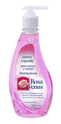 Jabón Líquido Rosa Venus 300 Ml C/10 Piezas