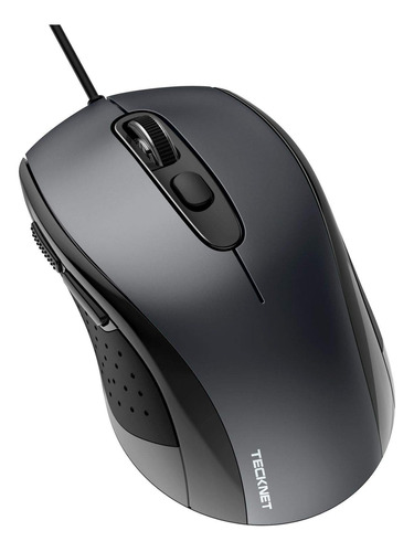 Mouse Tecknet, Con Cable/ 3600dpi/6 Botones/negro