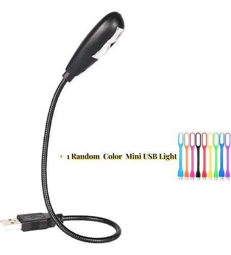 Lámpara Usb Led Con Ajuste De Brillo Y Cuello De Cisne