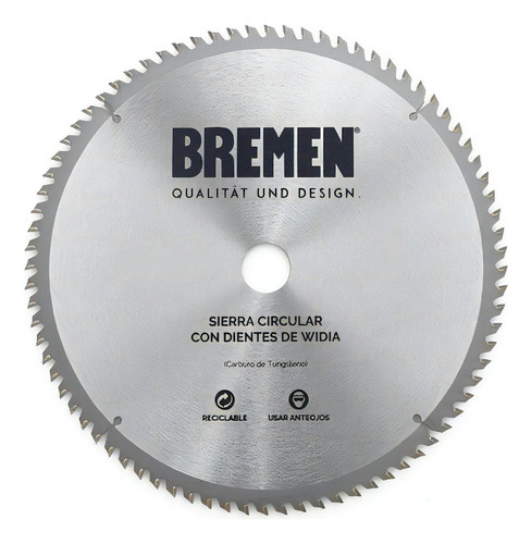 Sierra Circular 300 Mm X 120 Dientes Widia Bremen 3980 Corte Color Gris