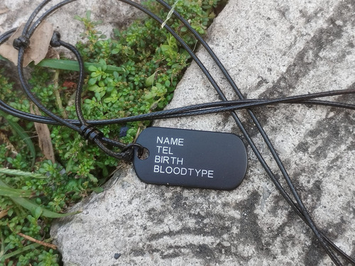 Colar Allblack Preto Pequeno Militar Identificação Exército
