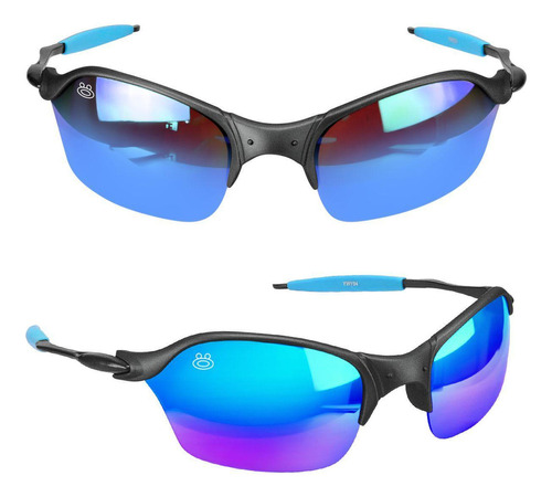 Oculos Sol Masculino Lupa Praia Metal Proteção Uv + Case