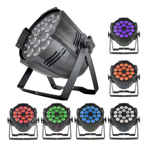 Kit 6 Refletor Optipar Led 18x18w Rgbwa+uv Hexaled 6n1 Festa