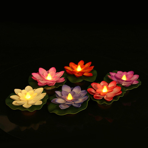 Lâmpada Lótus Flutuante Led 6pçs, Lâmpada Flor