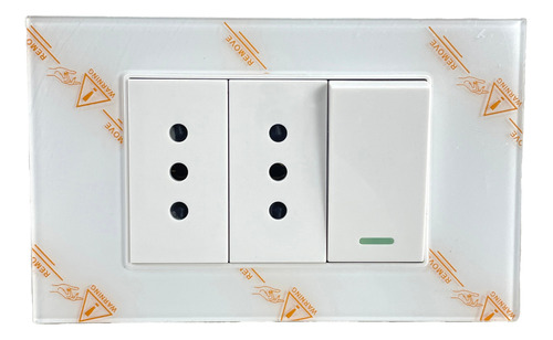 Tomacorriente Doble + Interruptor Pared Blanco250v Cert. Sec