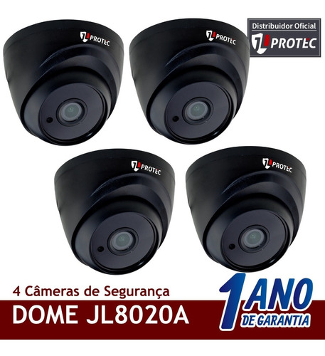 Kit 4 Câmera Black Interna 1080p Dome Lente 2.8mm Jlprotec