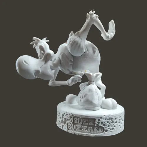 Buzz Buzzard (pajaro Loco), 17cm De Alto, Color Blanco
