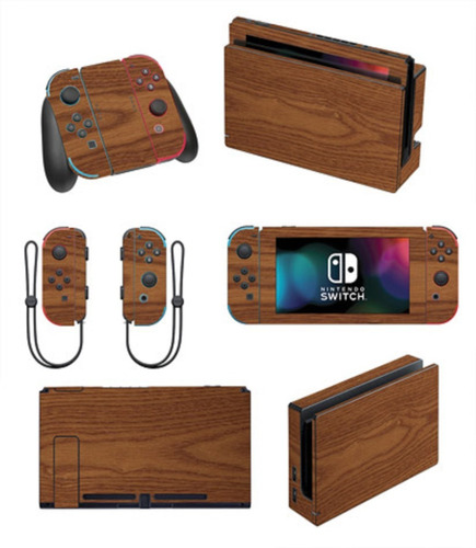 Skin Personalizado Para Switch Madera Con Logo (0040)