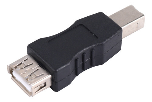 Adaptador De Impresora Usb A Hembra - B Macho Negro Plateado