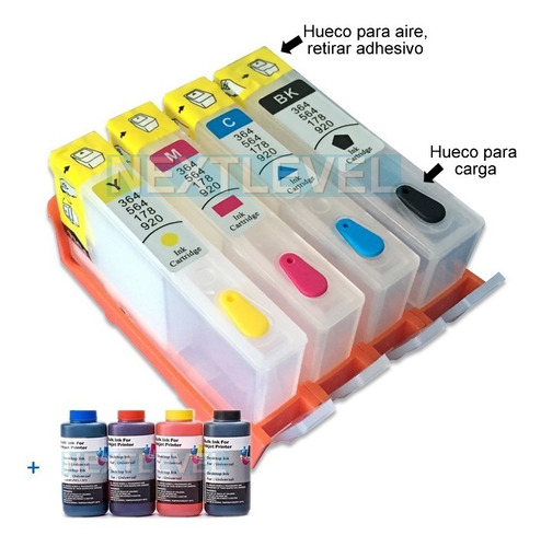 Cartuchos Recargables 934 935 Para H P 6830 6230 + 240ml