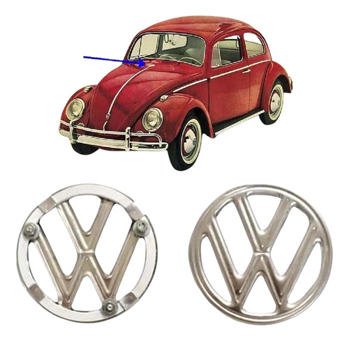 Emblema Simbolo Vw Volkswagen Fusca Metal Aluminio Capo