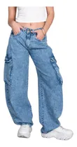 Comprar Jean Baggy Cargo Mujer Super Ancho Tiro Alto Tendencia Rfs