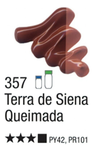 Tinta Óleo Oil Colors Classic Cores Escuras 20ml Acrilex Cor Terra De Siena Queimada