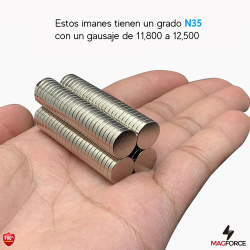Iman Neodimio Potente Disco N35 5 X 3 Mm Fuerte X 25 Un