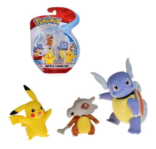 Pokemon - Battle Figure Set - Pikachu + Wartortle + Cubone