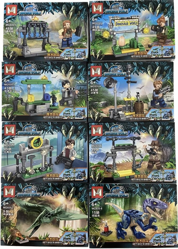 Kit 8 Blocos De Montar Dinossauros - Coleção Jurassic World