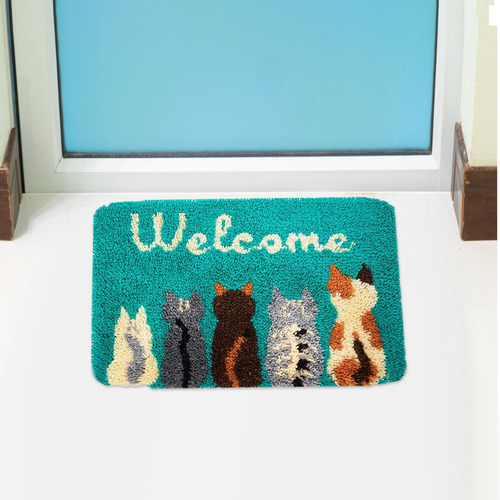 Cat Latch Hook Rug Kit Rug Making Crochet Carpet Manta Kit