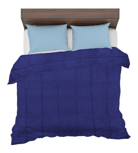 Acolchado De Plumas King Size Home Class Dohler Ropa De Cama Color Azul Marino Diseño De La Tela Liso