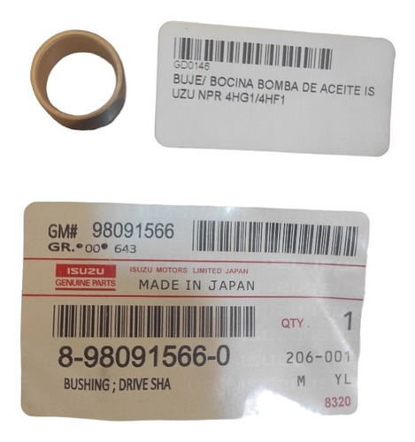 Buje O Bocina Bomba De Aceite Isuzu 4hf1, 4hg1t, 6hh1, 6hk1.