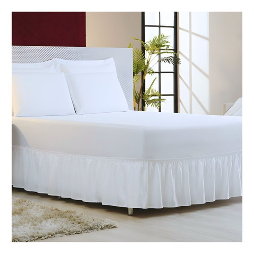 Saia Box Para Cama Casal Padrão Franzida - Promoção