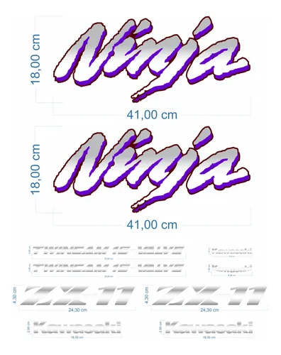 Kit Adesivo Emblema Kawasaki Zx-11 Zx 11 1994 Vinho | Parcelamento