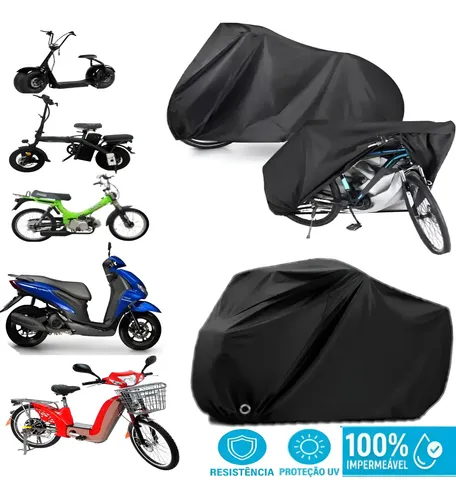 Capa Cobrir Bicicleta Elétrica Anti Risco Impermeável Preto Universal