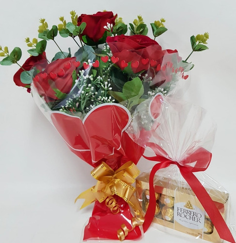 Buquê Flor Artificial Rosas Artificiais Presente Aniversário | Frete grátis