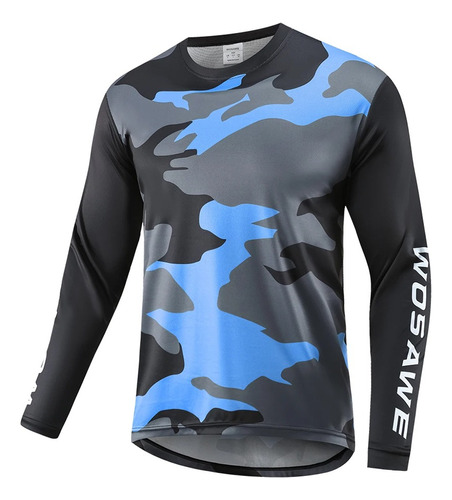 Camiseta De Ciclismo Wosawe Para Mtb Y Motocross Azul