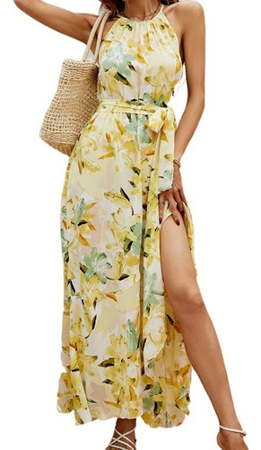 Vestido De Vacaciones Estampado Para Adelgazar En Verano