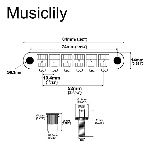 Puente Tune-o-matic De 52 Mm Para Les Paul Sg, Níquel