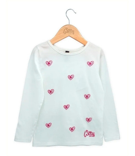Imagen 2 de 6 de Witty Girls Remera Solo Corazones Only Hearts Nena Ropa