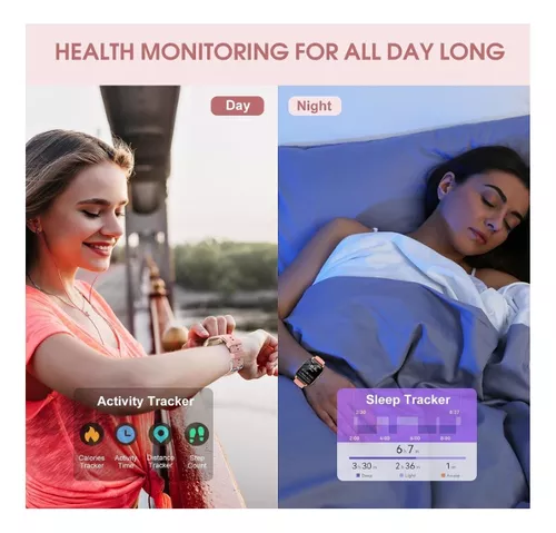 Reloj inteligente para mujer (marcación/respuesta de llamadas), rastreador  de actividad con monitor de frecuencia cardíaca/sueño, 112 modos
