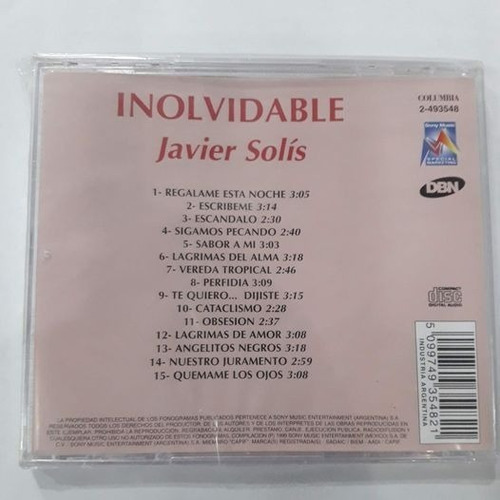 Solis Javier - Coleccion Inolvidable - Cd Nuevo Sellado
