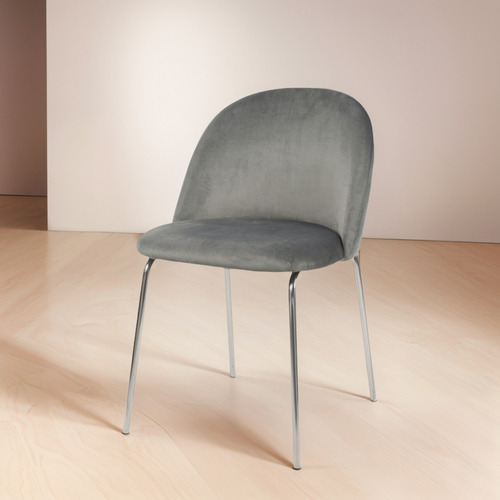 Silla De Comedor Bremen Pana Base Cromada Pack 2 Unid