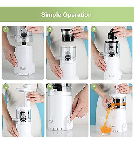 Dewinner Mini Extractor De Exprimidor De Masticación Lenta F